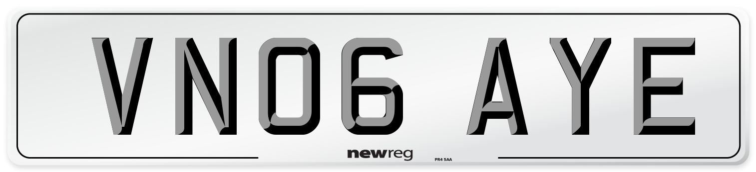 VN06 AYE Number Plate from New Reg